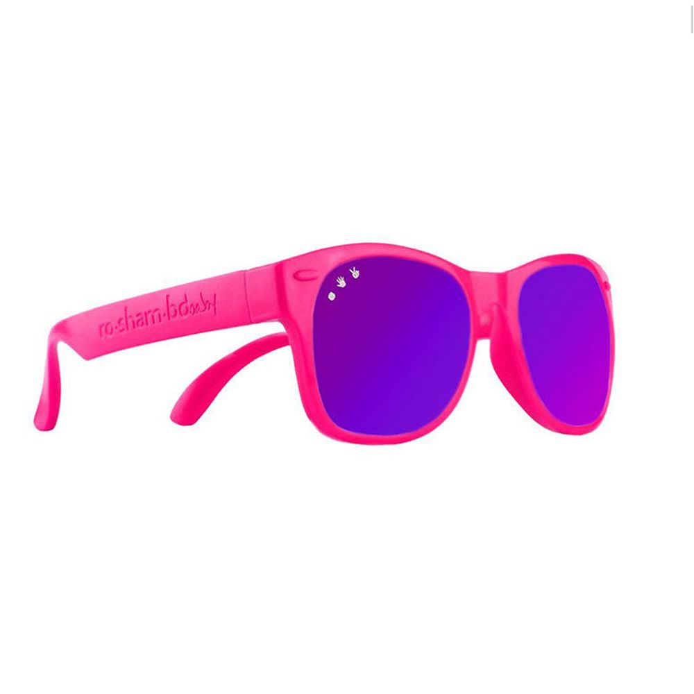 美國 Roshambo - Roshambo繽紛視界 時尚墨鏡-寶寶款-蜜桃粉-偏光鏡片紫 (0-3Y)