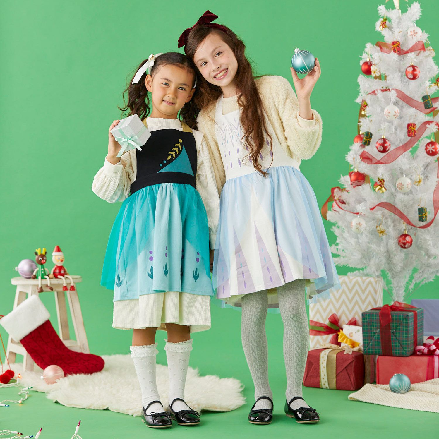 日本千趣會 - 公主圍裙式洋裝-卡通人物仙度瑞拉-水藍