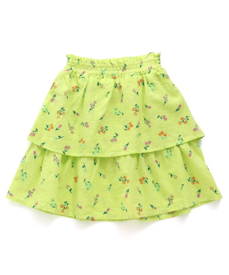 日本 BREEZE - 糖果色系滿版碎花蛋糕裙-嫩黃