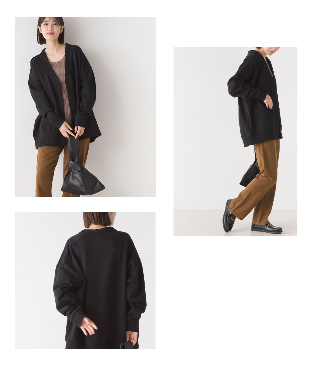 日本 OMNES - 百搭V領棉混舒適薄外套-大人-象牙杏