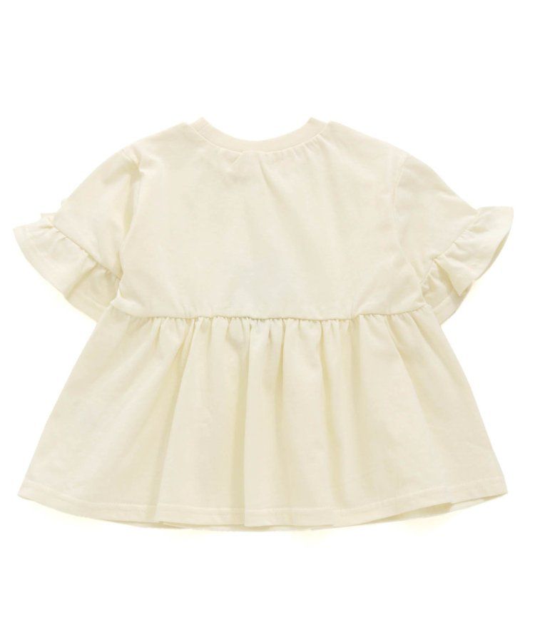 日本 apres les cours - 清新小白花蝴蝶結短袖上衣-水藍