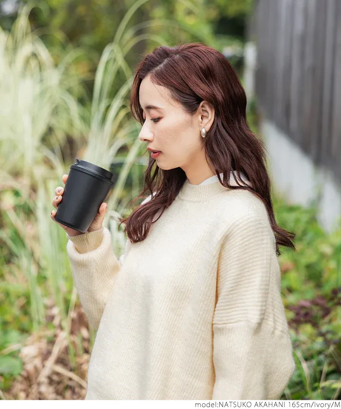 日本 COCA - 前短後長遮臀柔軟毛衣-奶油杏