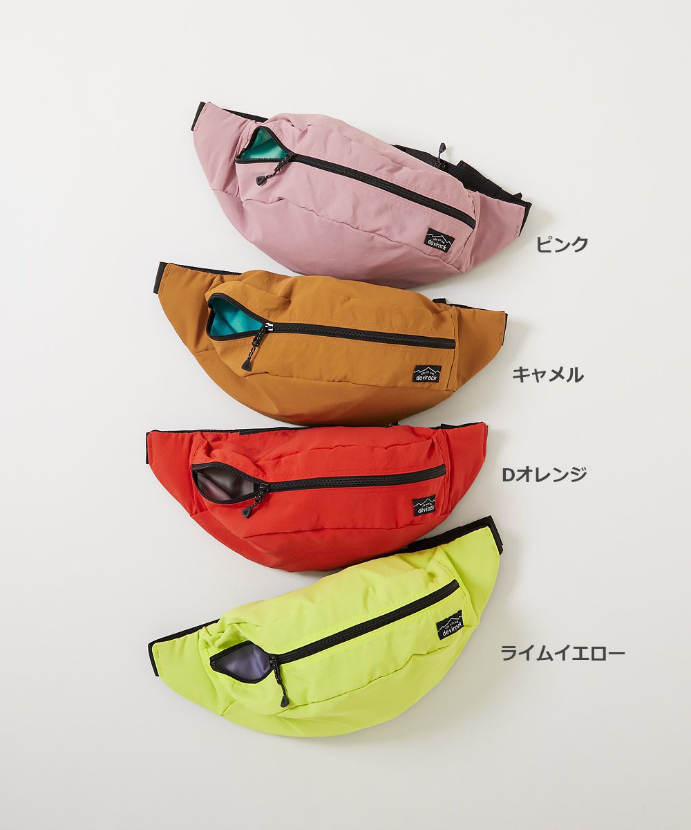 日本 devirock - 飽和色大容量側揹腰包(親子通用)-焦糖 (約17x43x11cm)