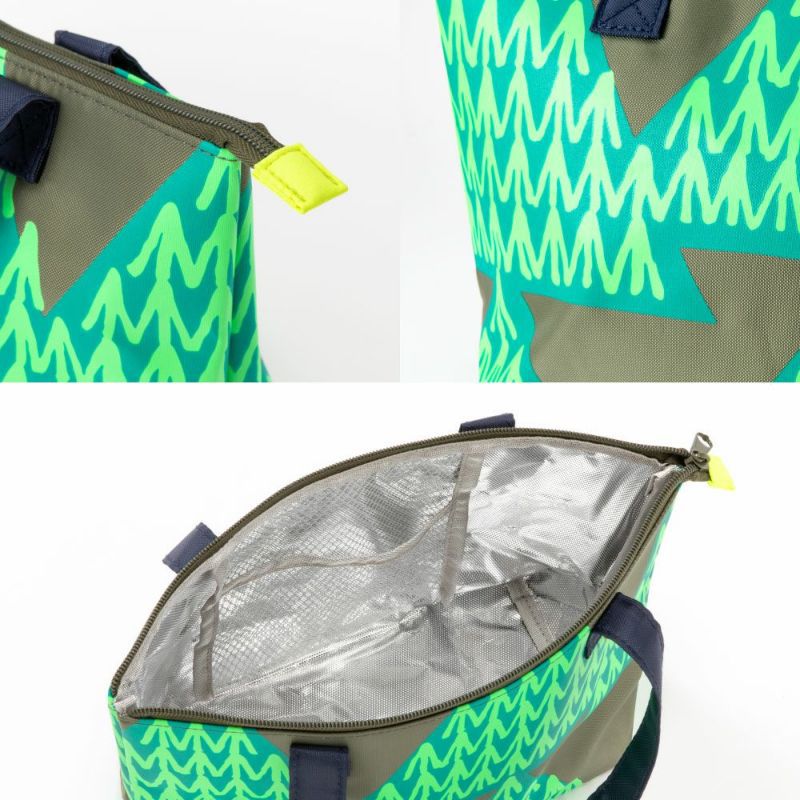 日本 IROHA - 野餐趣拉鍊式保溫保冷購物袋/便當袋(容量1.5L/耐重5KG)-波浪 (31x20x12cm)