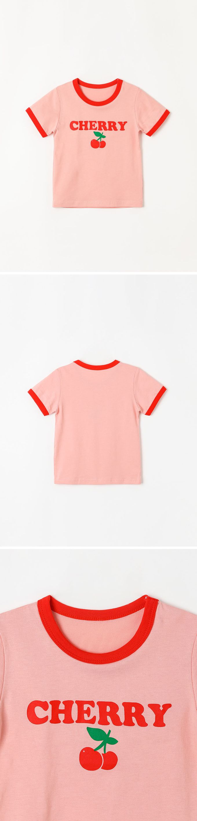 韓國 OZKIZ - CHERRY櫻桃短袖上衣-粉紅