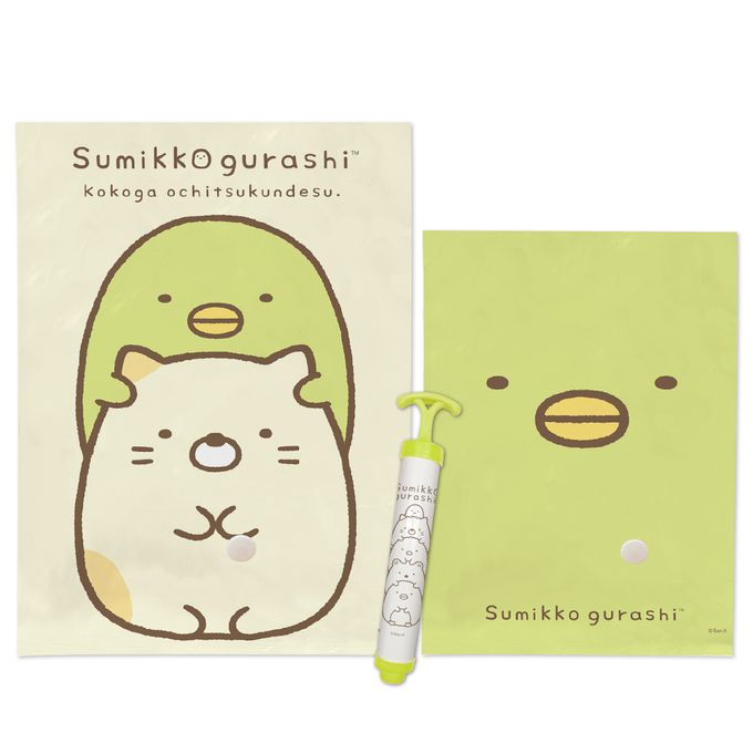 收納王妃 - 【角落小夥伴】角落生物 真空壓縮袋 收納真空袋 (9入/組)- 企鵝&貓