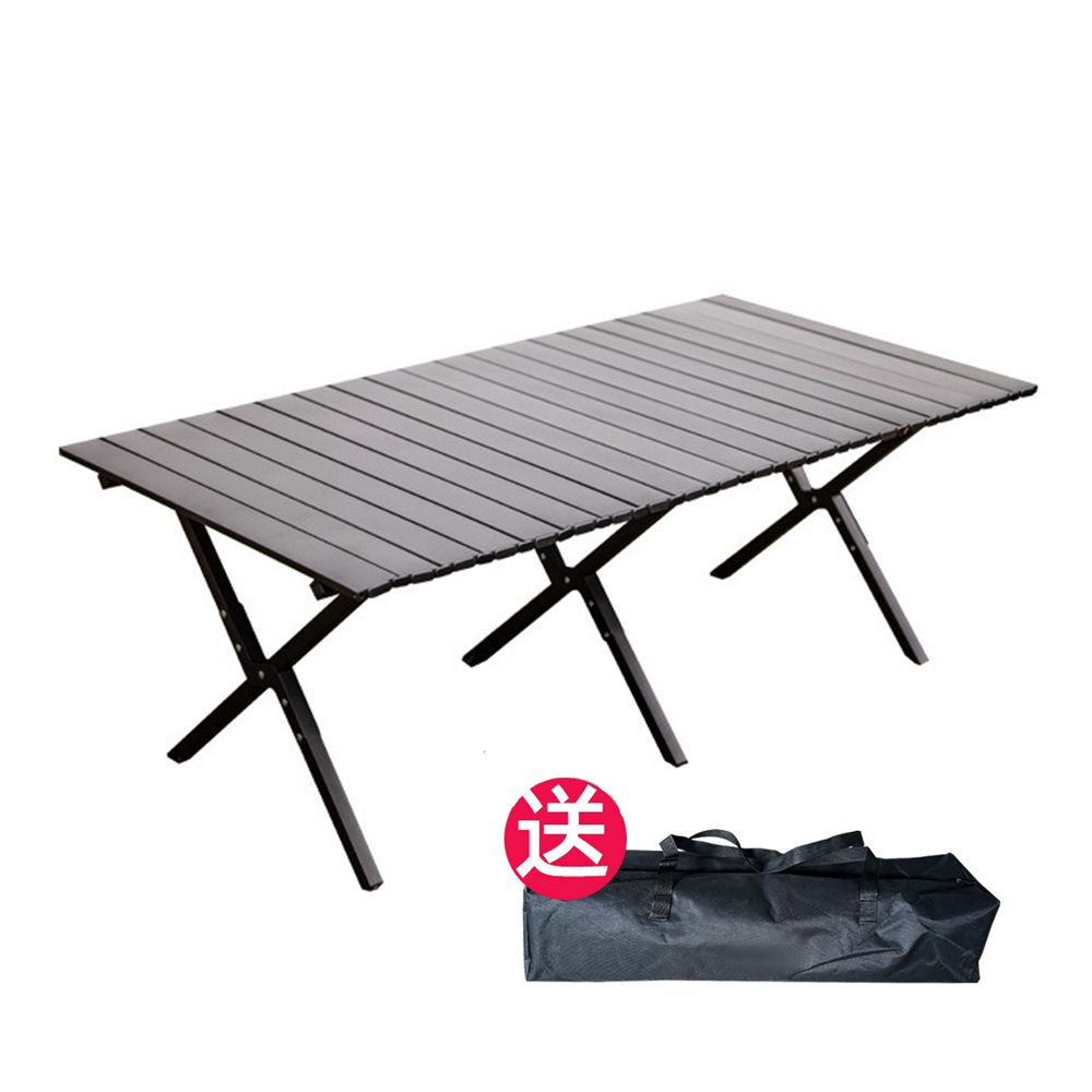 Vanibaby - 碳鋼折疊蛋捲桌 116x60cm(送收納提袋)-黑色