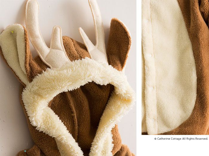 日本 Catherine Cottage - 可愛絨毛連帽聖誕造型服-馴鹿洋裝