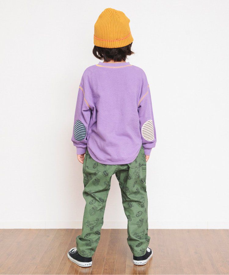 日本 BREEZE - 挺版廓形印花主廚褲-變形蟲-黑