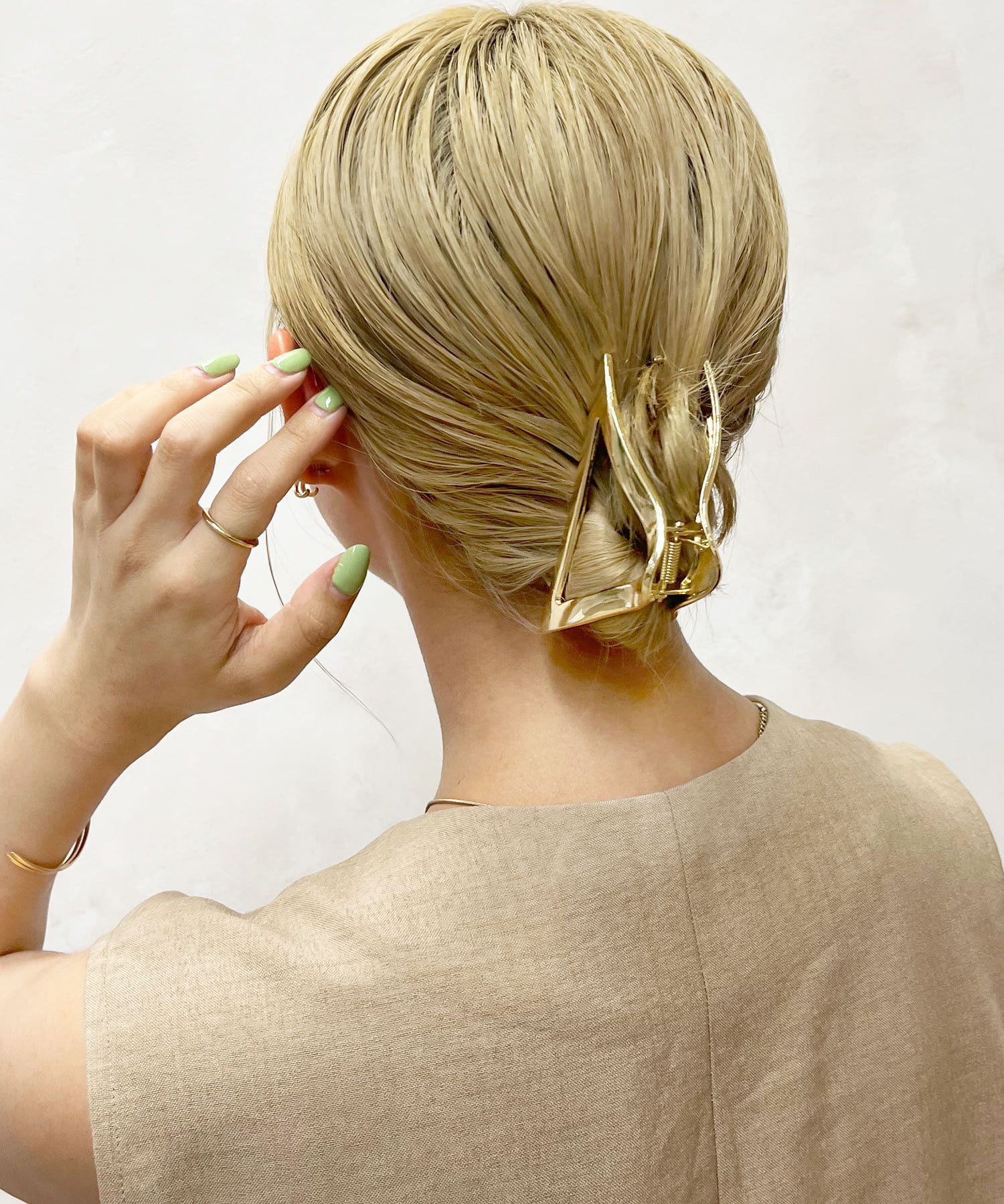 日本 Lattice - 三角幾何金屬髮夾/鯊魚夾-金