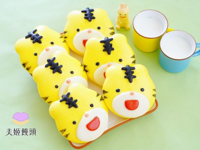 美姬饅頭 - 小老虎鮮乳造型饅頭-6入