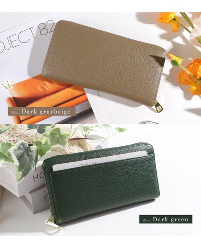 日本 LIZDAYS - [樂天No.1] 收納分層拉鍊真皮長夾-深棕 (20x10.5x2.5cm)