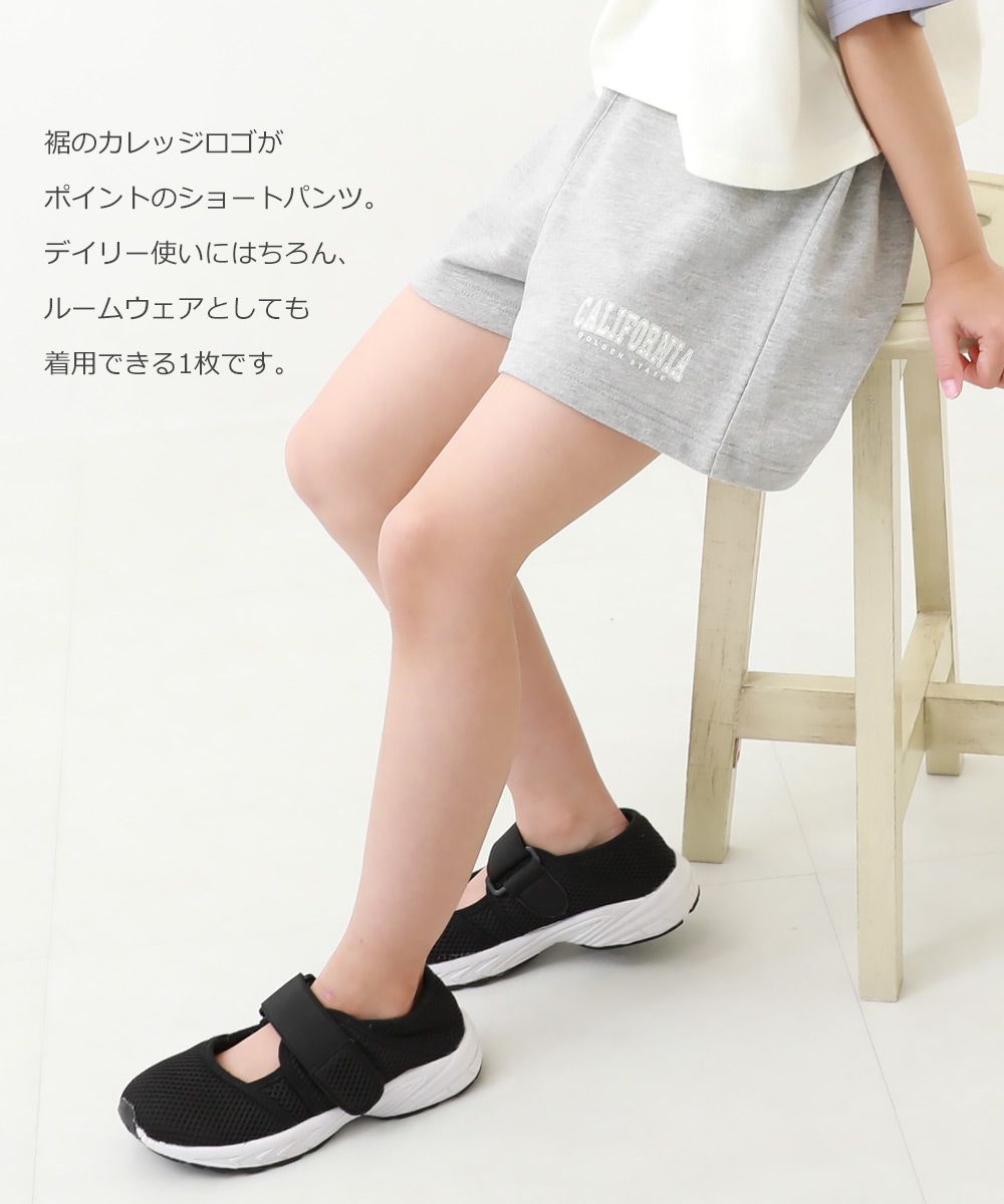 日本 devirock - 棉質休閒迷你運動短褲-灰白