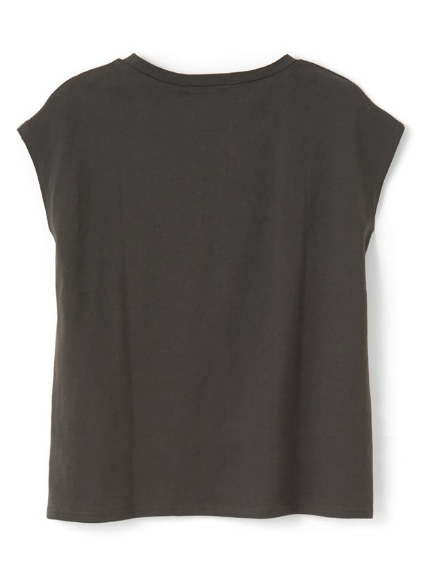 日本 GRL - 100%美國棉透氣百搭短袖上衣-杏