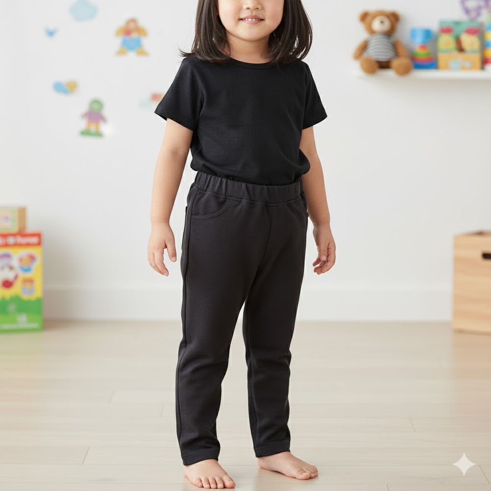 10分經典褲 刷毛內裡-一般合身款 素面-深灰色