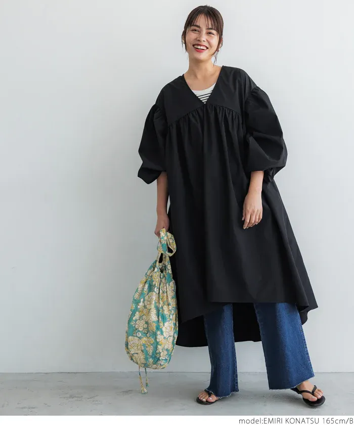 日本 COCA - 100%印度棉木刻版印刷抽繩托特包/購物袋-粉紫