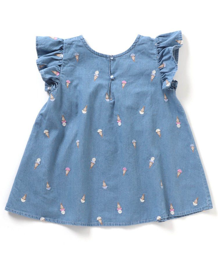 日本 apres les cours - 質感刺繡印花無袖上衣-向日葵-米白