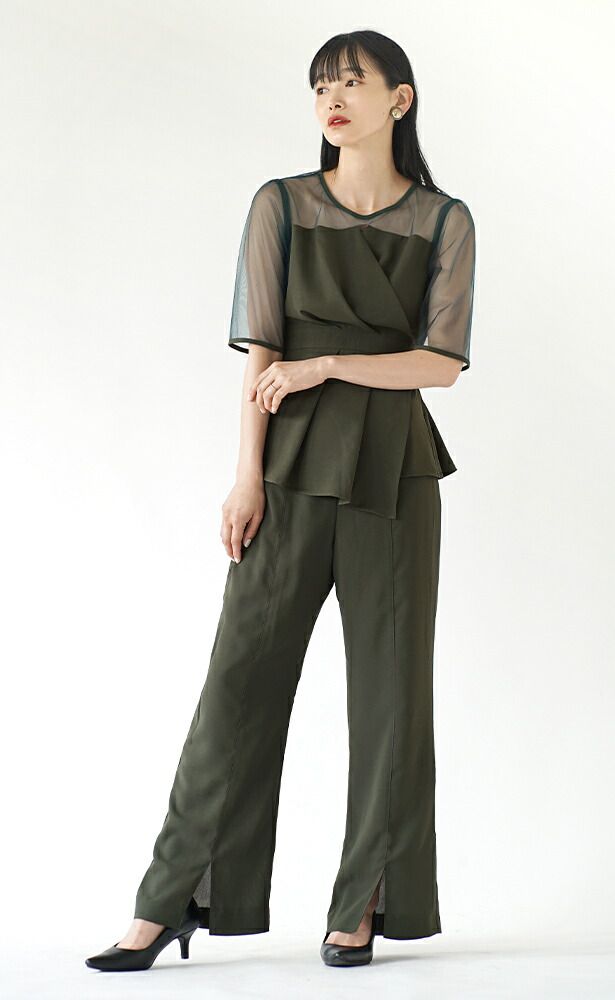 日本 zootie - 前開衩垂墜感西裝褲-淺卡其