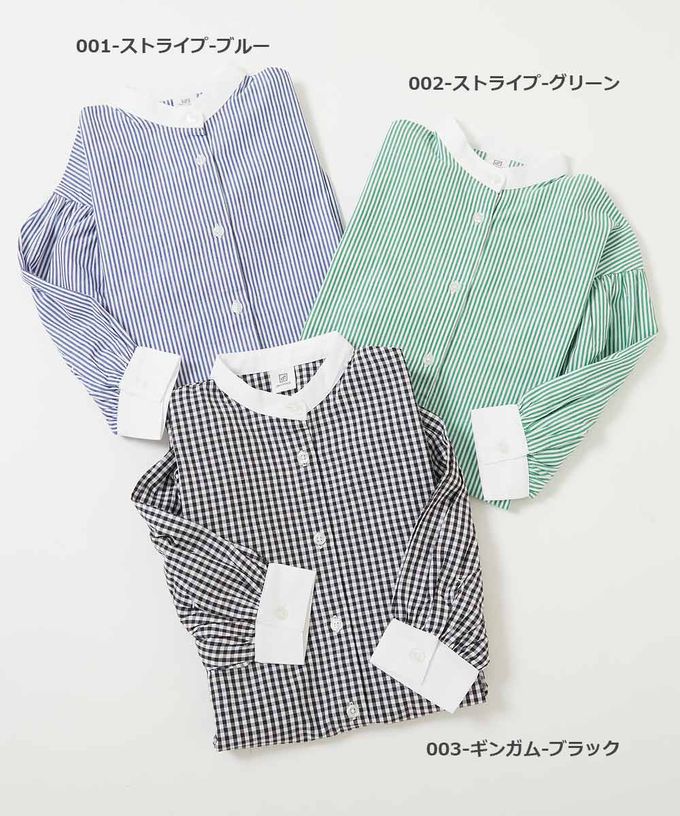 日本 devirock - 2WAY氣球袖襯衫式開襟洋裝-格子-黑