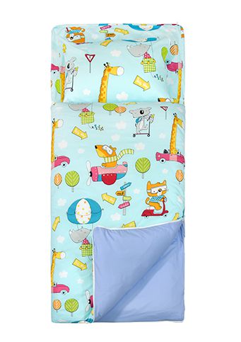 Fotex 芙特斯 - 兒童防蟎睡袋-睡袋-動物旅行(藍)