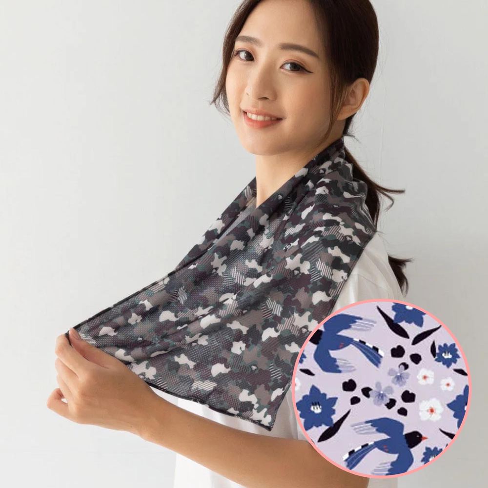 貝柔 Peilou - 灣的貨冰涼巾-台灣藍鵲-花色 (28 x 90 cm)