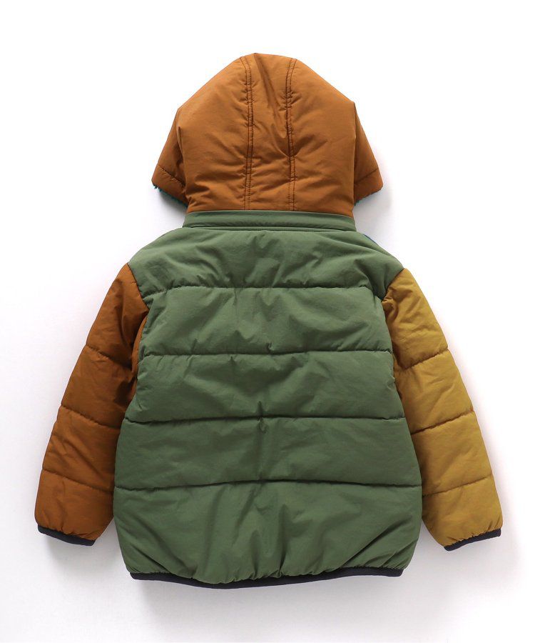 日本 BREEZE - [雙面穿]絨毛鋪棉繽紛保暖外套-黑系&迷彩