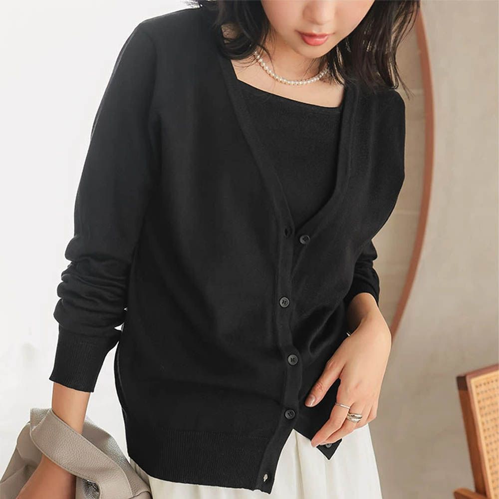 可機洗定番四季薄外套(領可選)-黑