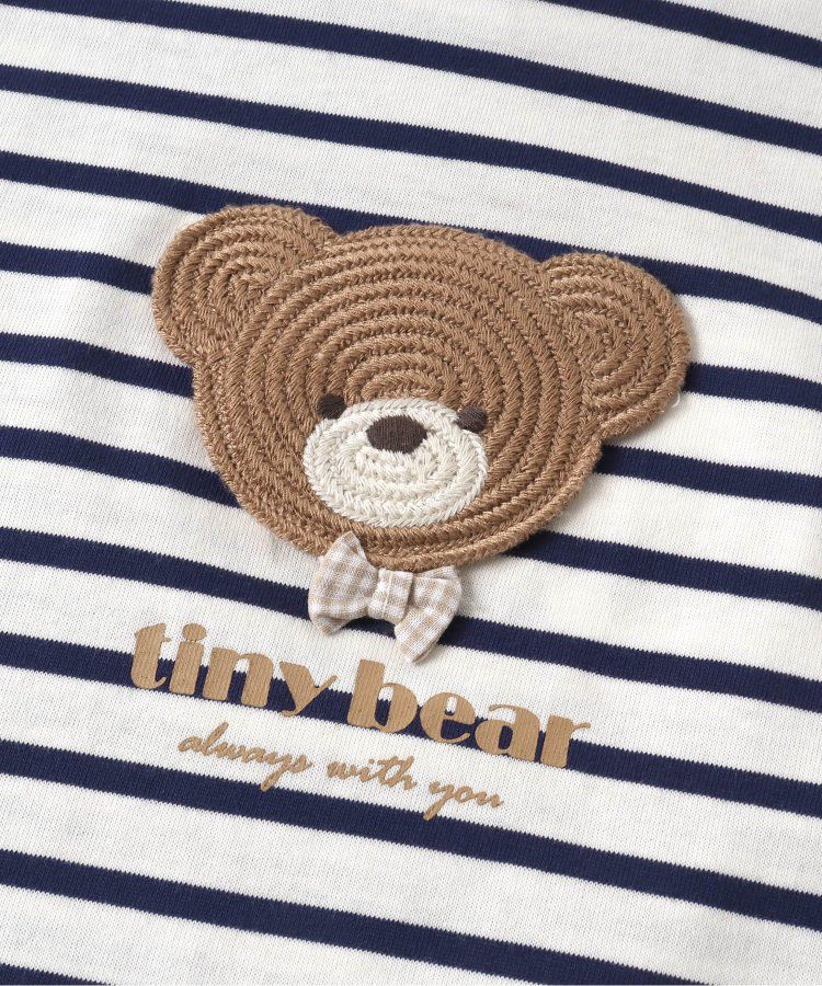 日本 apres les cours - 超萌小熊聯名特色刺繡短袖上衣-海軍熊-黃