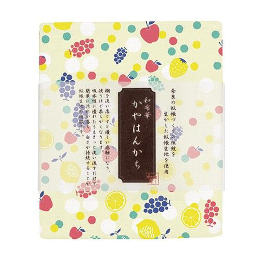 日本代購 - 【和布華】日本製奈良五重紗手帕-水果點點 (30x26cm)