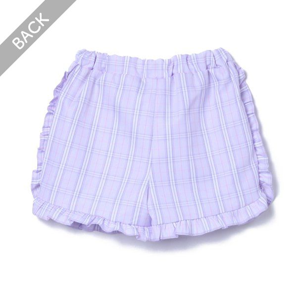 日本西松屋 - 百搭印花短褲-格紋-卡其