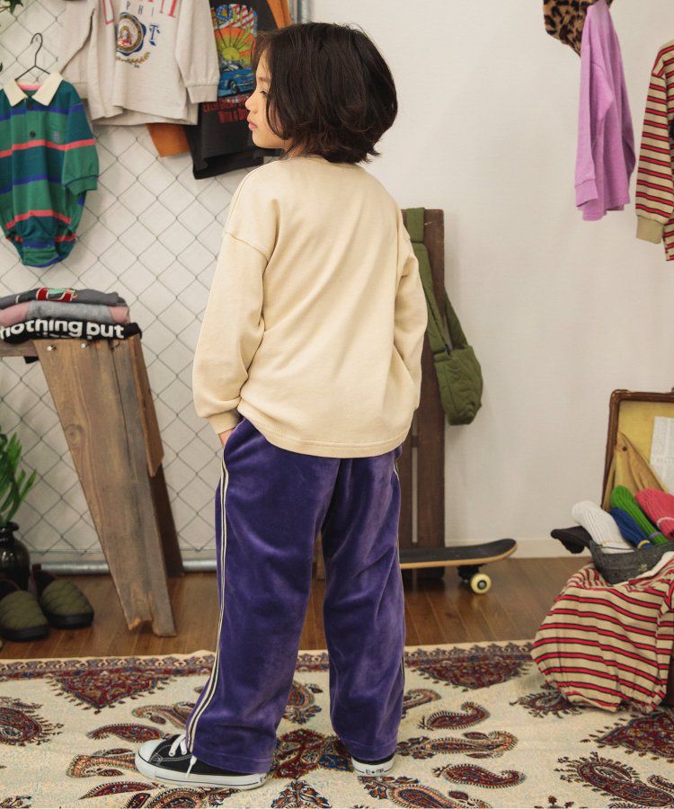 日本 BREEZE - 率性立體小包設計長袖上衣-紫x黑