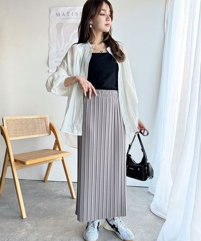 日本 Classical Elf - 喬其紗優美線條修身長裙-深灰