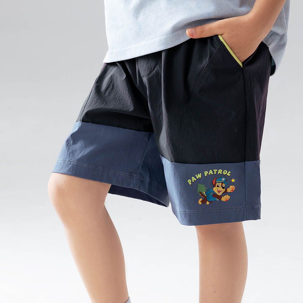 卡通汪汪隊抗靜電拼色五分褲-卡通人物阿奇-深灰