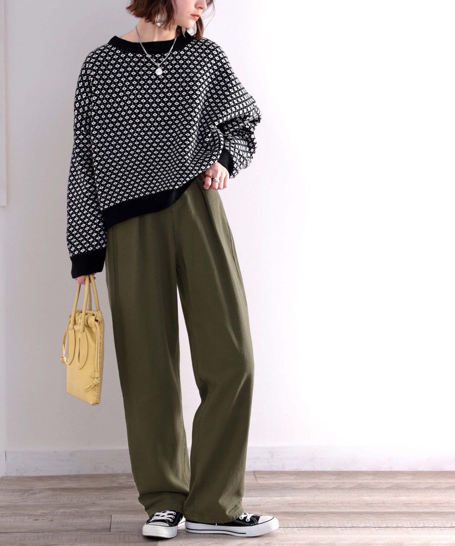 日本 Classical Elf - [熱銷NO.1]  舒適顯瘦打褶長褲-黑