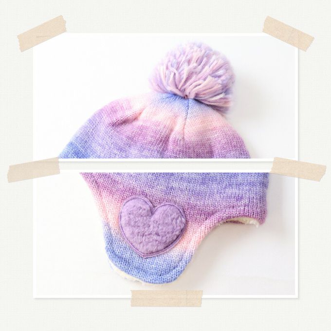 日本 ZOOLAND - 夢幻蓋耳針織保暖毛帽-草莓-粉紅