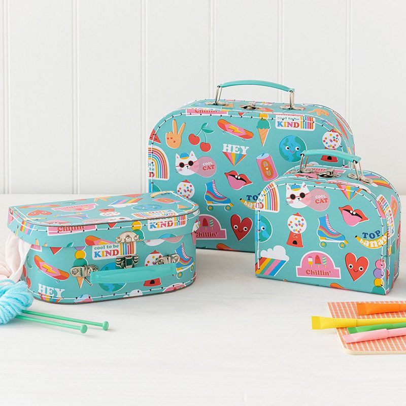 英國 Rex London - 幼兒/兒童旅行手拿箱3件組-繽紛搖滾