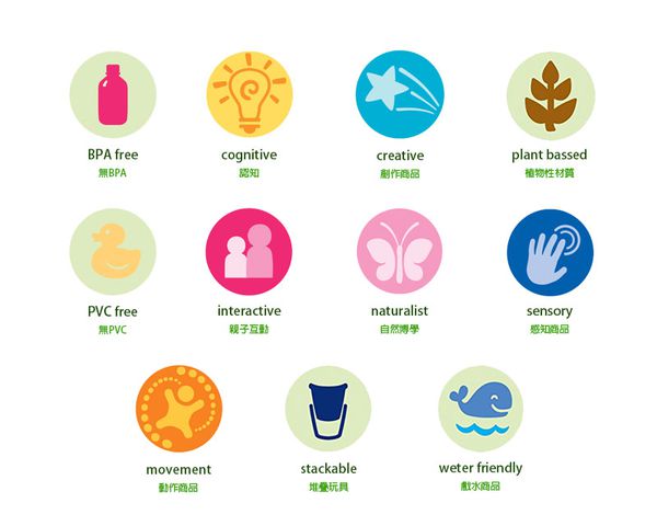 美國 green sprouts - 小綠芽植物性製成玩具堆疊杯6入組-圓杯款