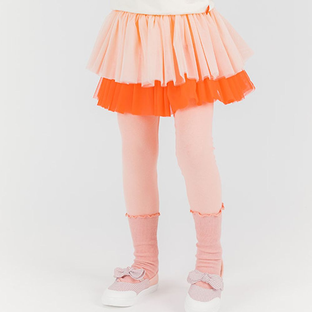 韓國 OZKIZ - 粉紅雙層網紗褲裙