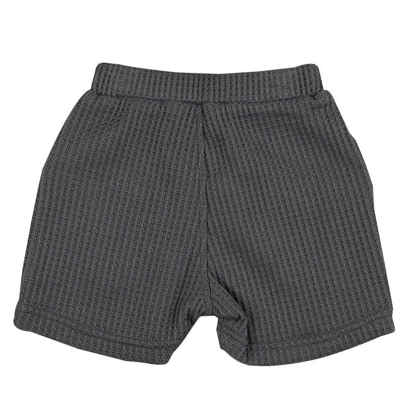 akachan honpo - 短褲 華夫格-深灰色