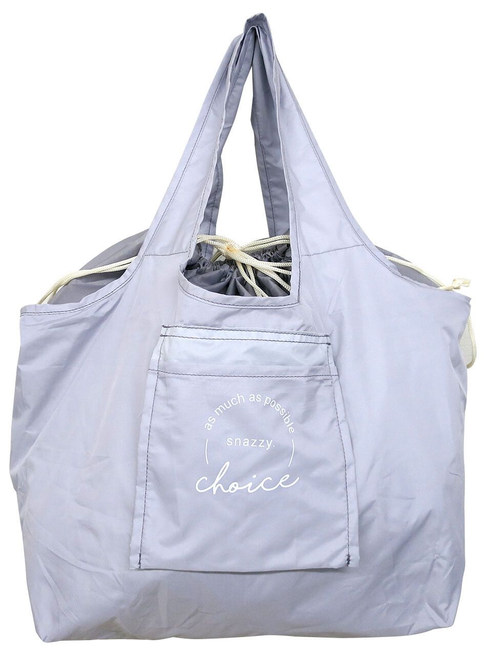 日本代購 - 超大容量保冷購物袋(可折疊收納)-英文線條-石英粉-24L/耐重15kg