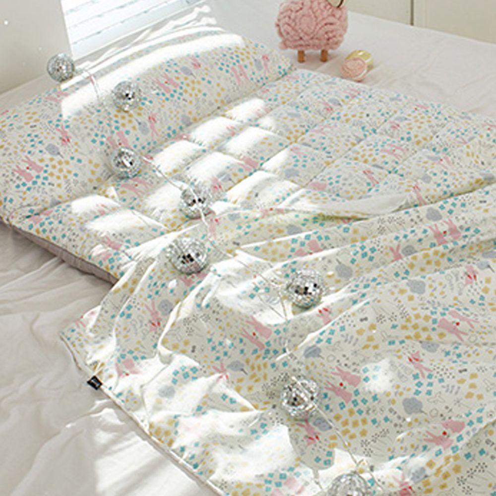韓國 Formongde - 5cm厚墊雙面用睡袋/寢具(附收納袋)-花花小兔