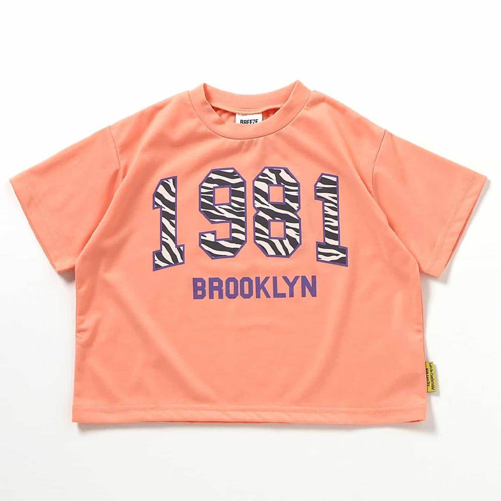 吸水速乾 美式印花短袖T恤-亮橘