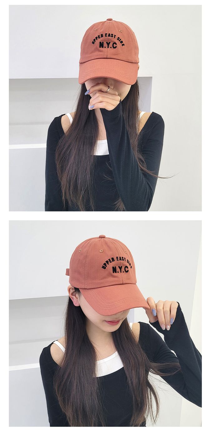 韓國 Soo&Soo - 美式經典復古老帽-N.Y.C-橘