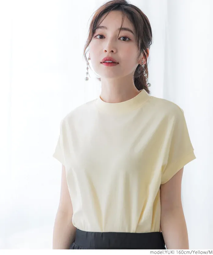 日本 COCA - 100%美國棉 厚磅短袖上衣-立領-黑