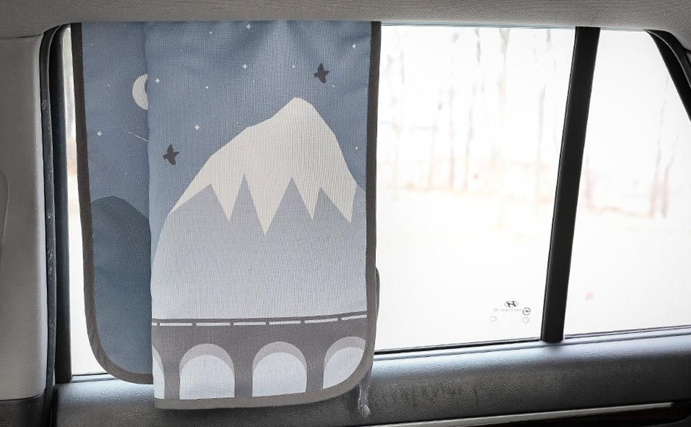 韓國 Bebe Deco - 完美遮光六層磁鐵遮陽窗簾-雪山旅行 (65*45cm)