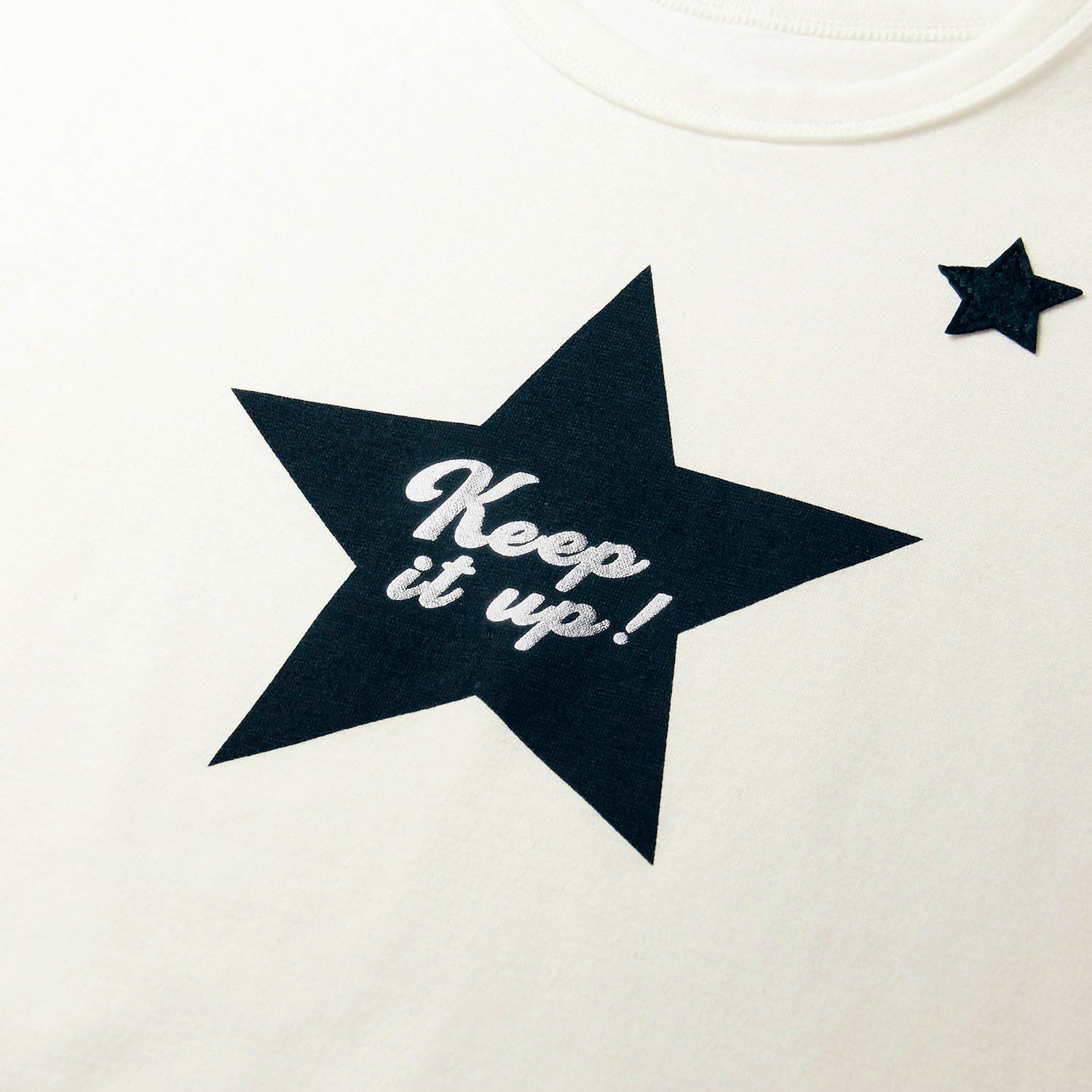 日本千趣會 - GITA純棉印花撞色短袖上衣-星星-藍紫白