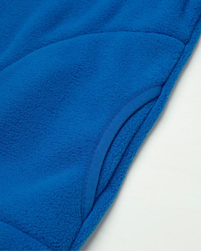 韓國 OZKIZ - (兩件式)防潑水搖粒絨連帽外套-郊遊恐龍-米白X藍