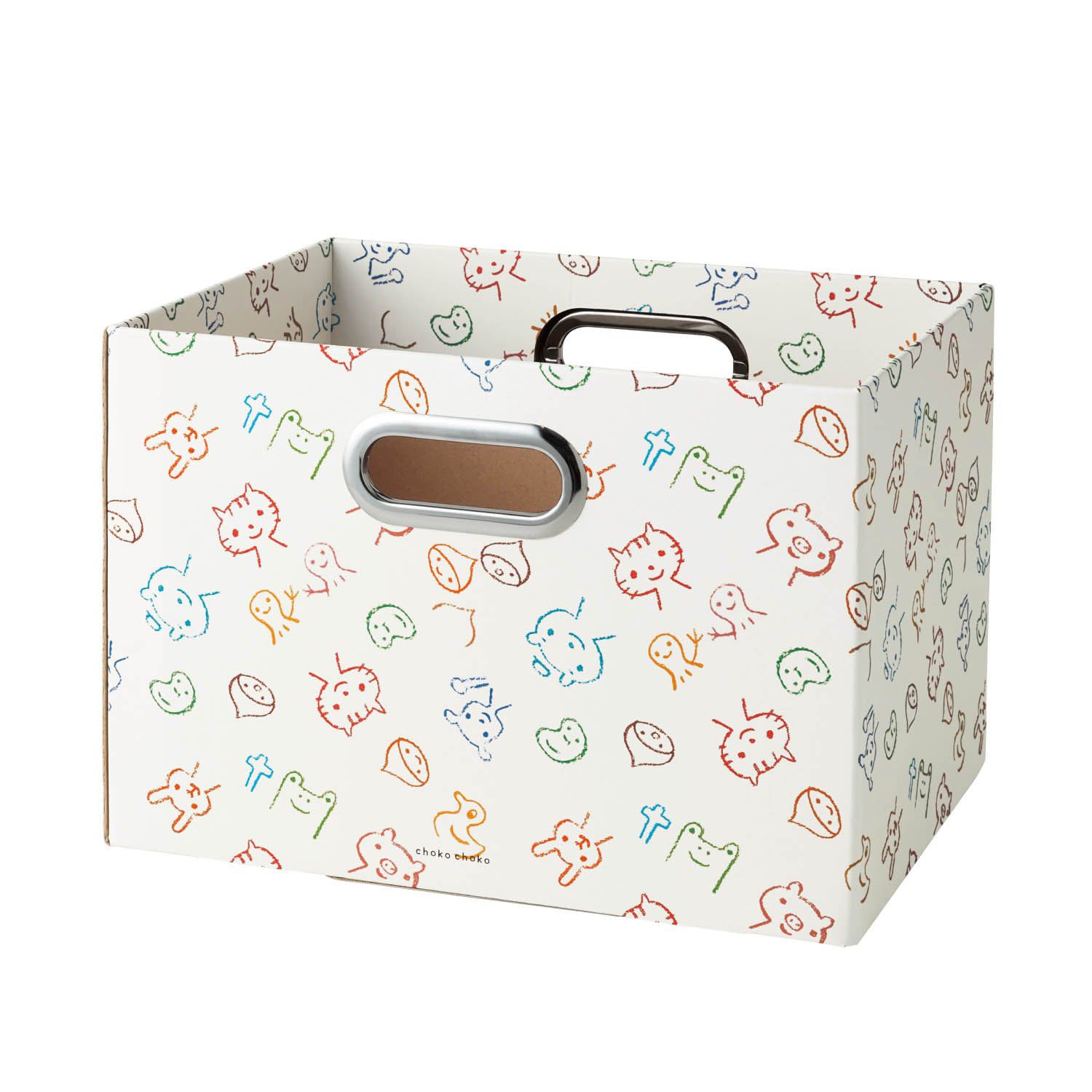 日本千趣會 - 童趣印花可組裝小物收納盒-可愛動物-二格直式 (寬25.5x深34x高24cm)