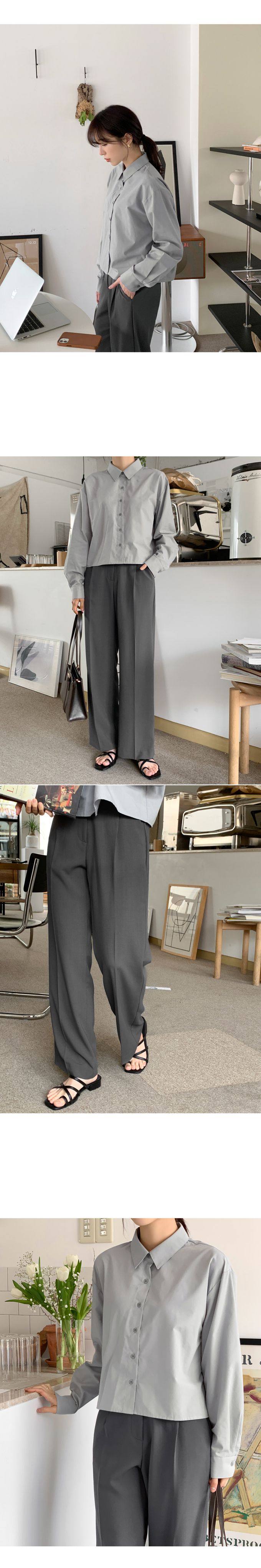 韓國 98doci - 夏季好搭西裝直筒寬褲-薄荷綠