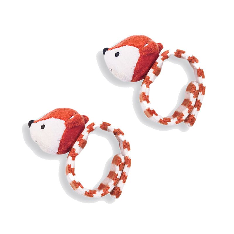 英國 JoJo Maman BeBe - 手腕響鈴玩具兩入組-俏皮狐狸